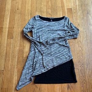 White House Black Market Black and Gray Tunic